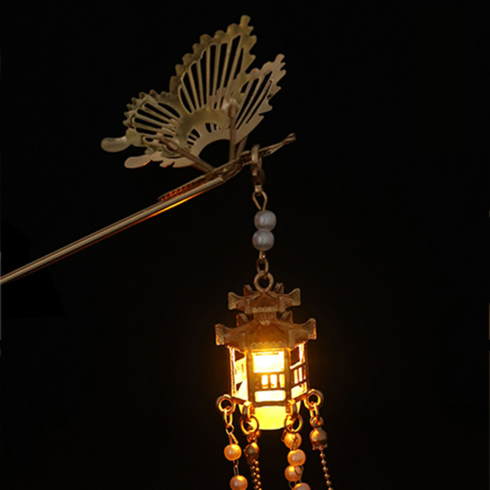 Hanbok Hair Pin - Ethnic Style Hairpins with Tassel Lamp,