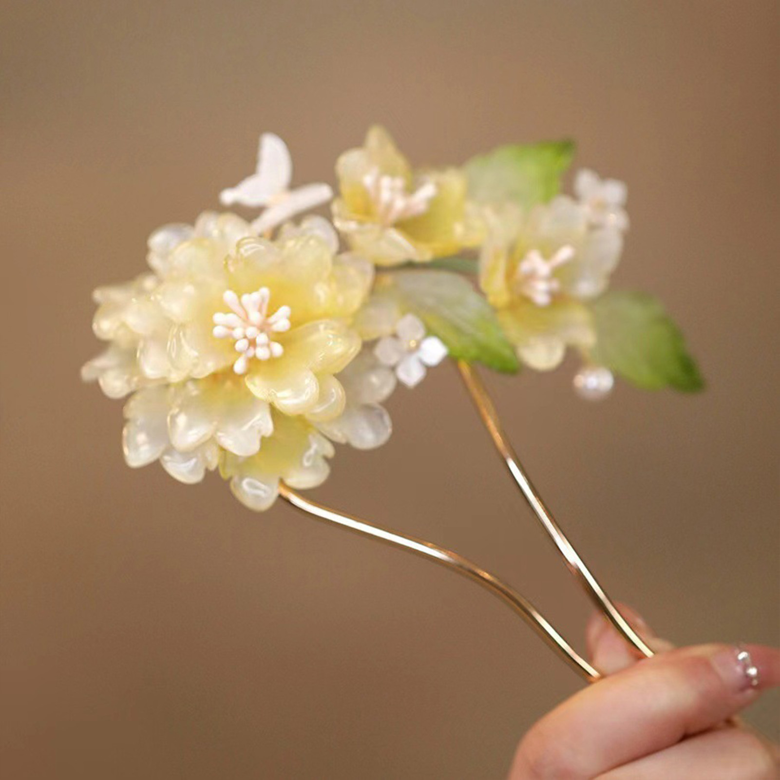 Flower U-shaped Hairpin Chines - Hanbok Hair Pin ulasan dan harga