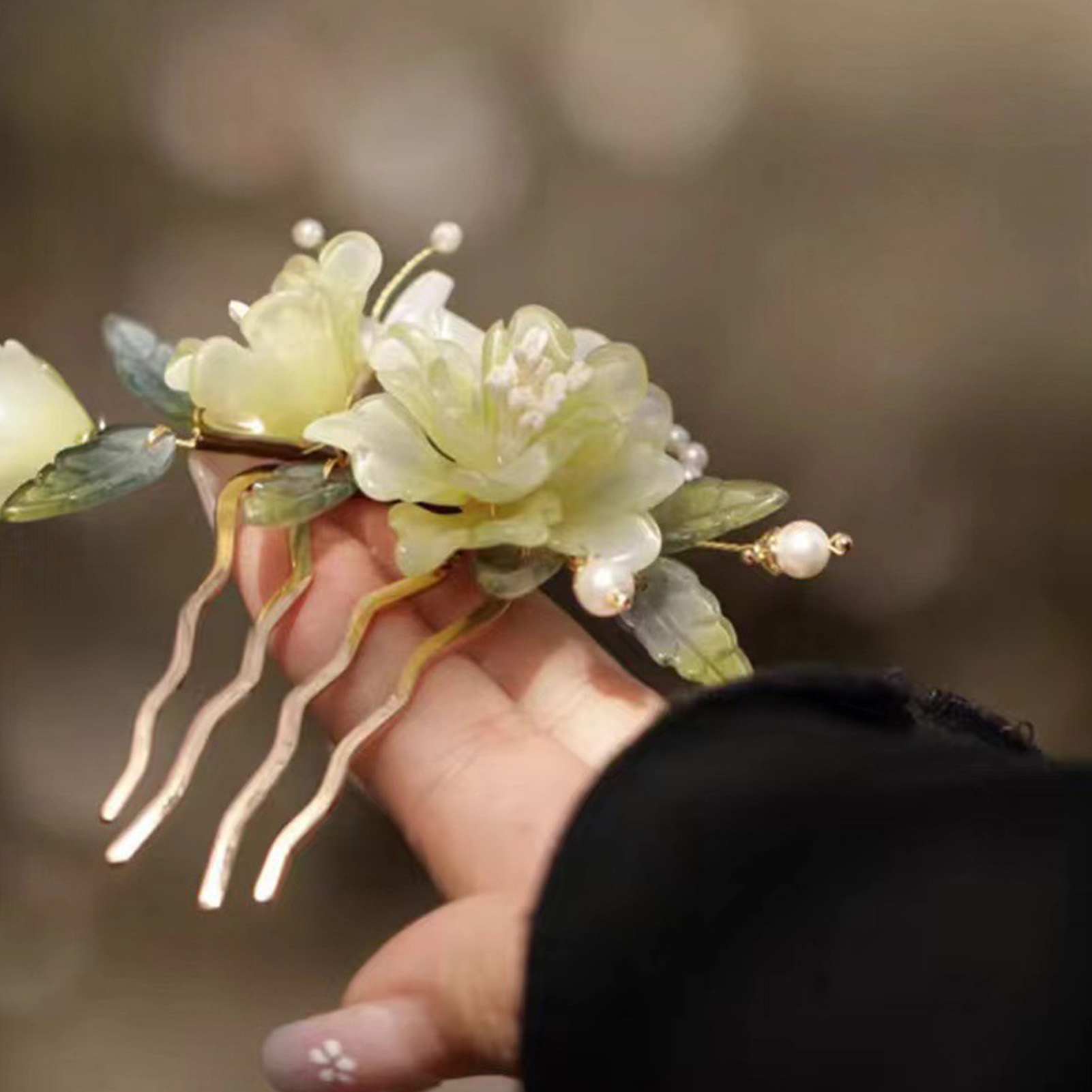 Flower U-shaped Hairpin Chines - Hanbok Hair Pin ulasan dan harga