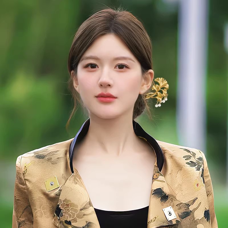 1PC Elegant Golden Ginkgo Leaf - Hanbok Hair Pin ulasan dan harga