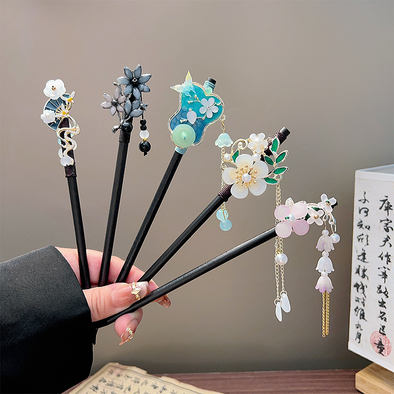 Classic Tassel Hair Stick Blac - Hanbok Hair Pin ulasan dan harga