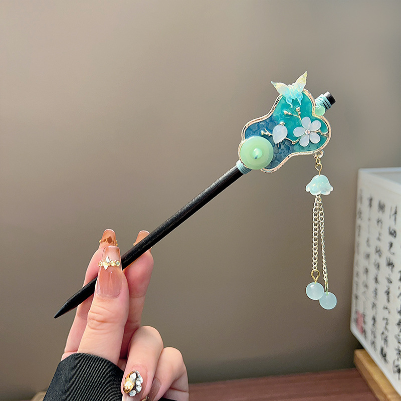 Classic Tassel Hair Stick Blac - Hanbok Hair Pin ulasan dan harga
